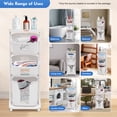 thumbnail image 4 of 3-Tier PP Laundry Basket Cart, Hollow Ventilated Storage Organizer with 4 Universal Wheels, 55lbs Load for Bathroom Bedroom Laundry Room, 4 of 16