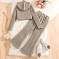 thumbnail image 5 of ITSAME Girls 2 Piece Outfit Set Hooded Long Sleeve Top and Pants Fall Winter Casual Sweatshirt Set Gray Size 12, 5 of 9