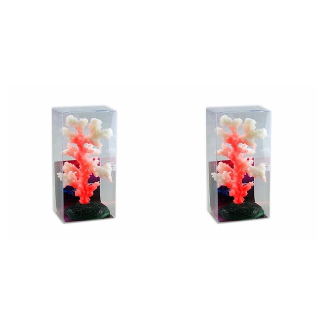 Adorno de acuario de anémona de mar luminoso Billuyoard Coral de silicona Artificial Rojo 2piezas