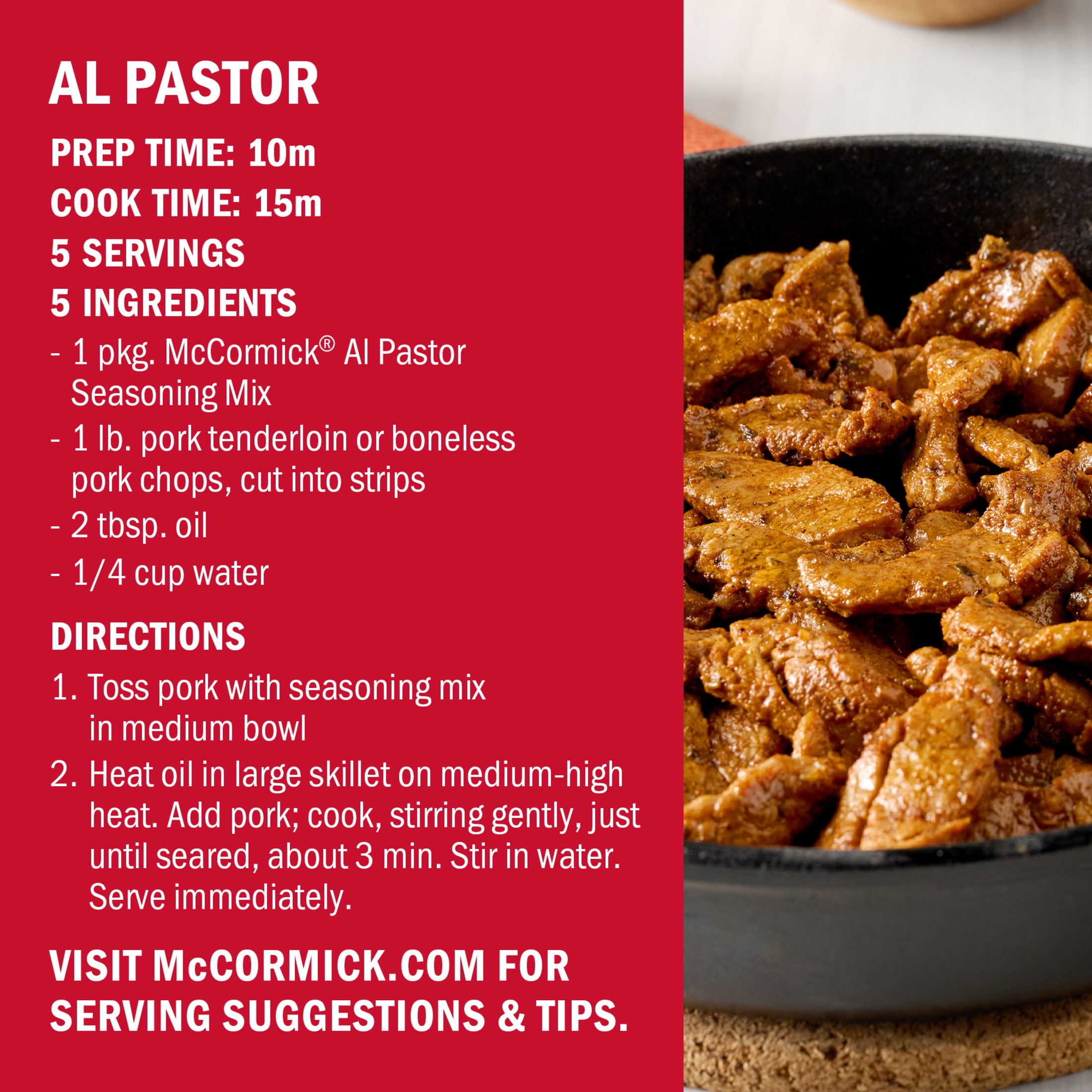 (12 pack) McCormick Al Pastor Seasoning Mix, 0.75 oz Packet