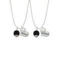 thumbnail image 1 of Delight Jewelry 12mm Black Roller Glass Spinner Mother & Daughter Heart Necklaces (Set of 2), 19"+2", 1 of 4