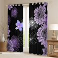 thumbnail image 2 of jejeloiu Purple Flower Blossom Black Out Curtains,Retro Floral Pattern Curtains Pack of 2 (42x63 Each),Minimalist Aesthetic Artwork Bedroom Curtains For Girls,Breathable Home Decor, 2 of 6