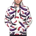 thumbnail image 4 of Hoodies for Men - Eggplant chili Print Long Sleeve Comfrt Men'S Fashion Hoodies & Sweatshirts, Sweatshirts for Men Hoodies Pullover Clothing Clothes with Pouch, 4 of 7