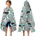 thumbnail image 3 of Corgi Dog and Flowers Hooded Bath Towel，50"x30" for Ages 3 To 12 Kids, Quick Dry Lightweight Soft Microfiber Hood Beach Towel Cover Up for Kids, 3 of 7