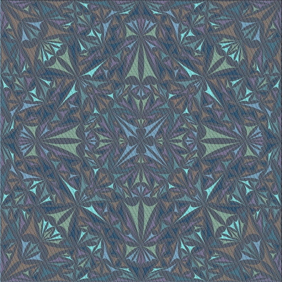 Ahgly Company Machine Washable Indoor Square Transitional Steel Blue Area Rugs, 8' Square