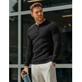 thumbnail image 4 of Ambiloof Men's Ribbed Henley Shirt Slim Fit Muscle Shirt Fitted Cotton Casual Long Sleeve Fashion Casual Pullover Shirt Black/XL, 4 of 7