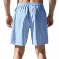 thumbnail image 3 of Mens Shorts Qiggri Men Versatile Fashion Solid Color Button Drawstring Elastic Waist Flax Shorts Mens Athletic Shorts, 3 of 8