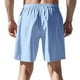 thumbnail image 3 of pstuiky Pantalones cortos de gimnasio, Pantalones cortos de lino con cintura elástica y botones de color liso para hombre, versátiles y a la moda. Pantalones cortos de baloncesto, 3 of 8