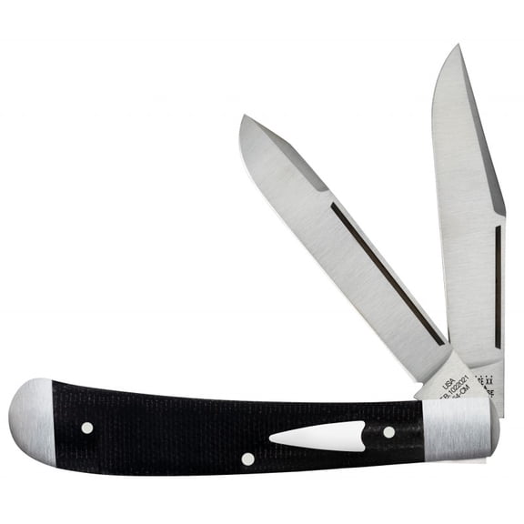 Case XX Knives Tony Bose HT Trapper Knife Black Canvas Laminate 154-CM Stainless Pocket Knife