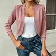 thumbnail image 2 of DIOAZUD Women's Cropped Open Front Cardigan 3/4 Sleeve Soft Stretch Knit Blazer Shawl Collar Casual Lightweight Cardigans Pink S-XXL, 2 of 7