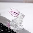 thumbnail image 4 of Dserhfy Faux Crystal Rabbit Figurine Transparent Collectible Rabbit Statue Glass Art Animal Ornament Bunny Sculpture for Home Office Desk Car, 4 of 7