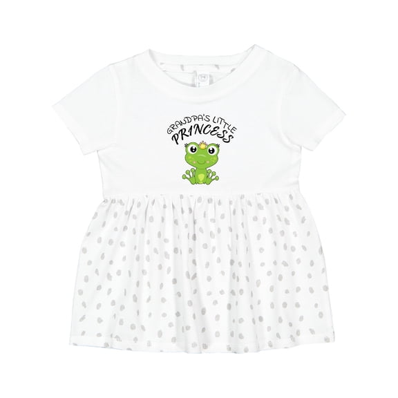 Inktastic Grandpa's Little Princess Cute Frog Girls Baby Dress