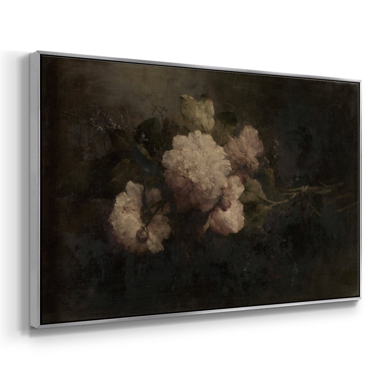 Vintage Botanical Print-XXXIX By Wexford Home Framed in Silver Wood Gallery Wrapped Canvas 25 in. x 37 in.