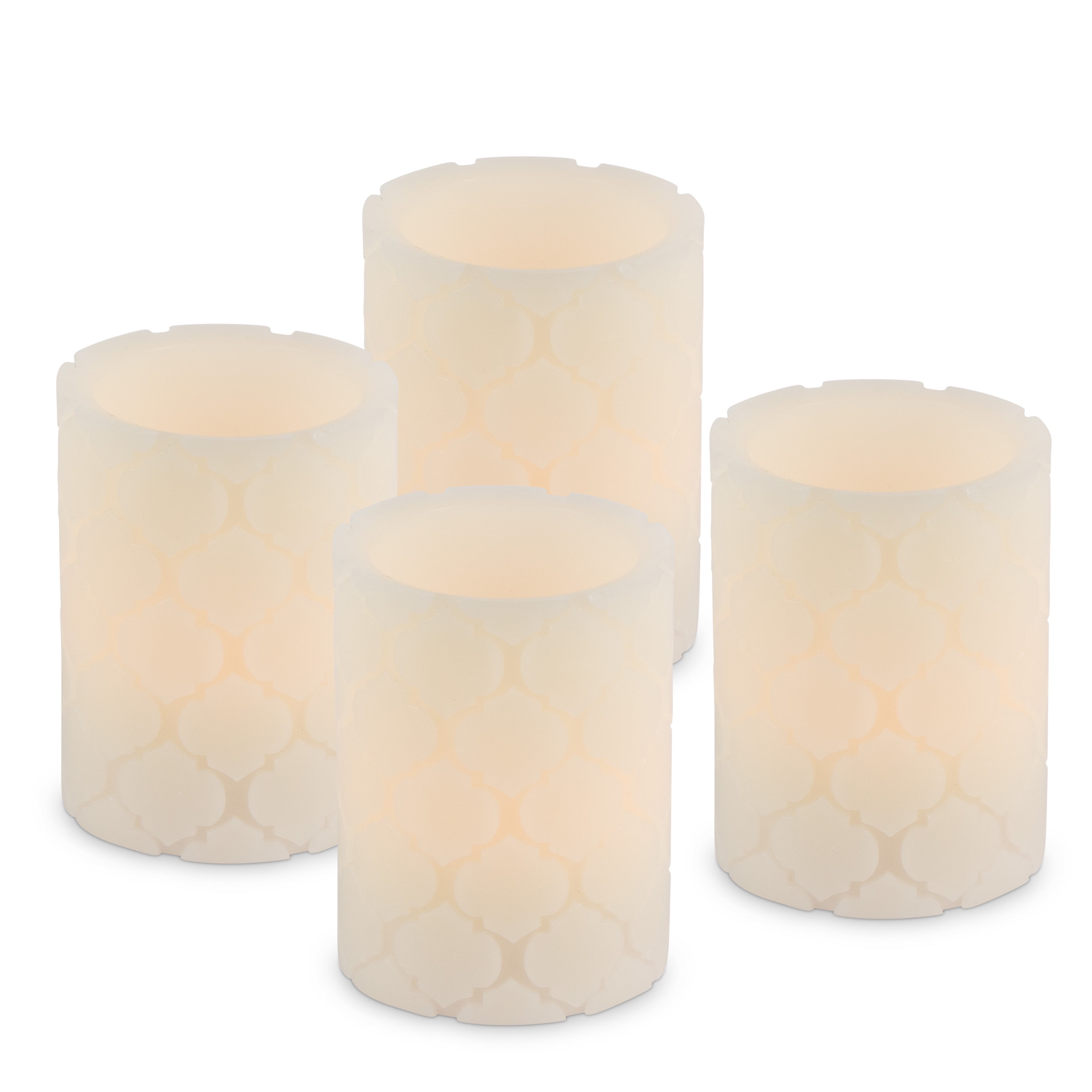 4-Inch Tall Battery Operated Carved Crest LED Candles With Timer ...