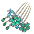 thumbnail image 4 of EeaseCA 1pc Retro Hair Insert Comb Rhinestone Flower Headdress Hair Decoration Headwear Photo Prop for Female Blue, 4 of 7