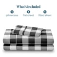 thumbnail image 6 of Bare Home Ultra-Soft Sheet Set - Premium 1800 Collection - Deep Pockets - 3-Pieces - Twin, Buffalo Plaid - White/Black, 6 of 6