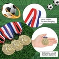 thumbnail image 4 of 24 Pieces Gold Award Medals Set Soccer Medals Olympic Style Gold Metal Medals With Ribbons, 4 of 5