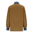 thumbnail image 4 of Tiweut Women Long Sleeve Shirts Lapel Denim Trim Button Down Open Front Ladies Tops, 4 of 5
