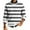 Gray, variant on Wutalume Men's Round Neck Ribbed Knit Pullover, Long Sleeve Striped Print Sweater, Comfortable Stretch Top for Casual Layering and Everyday Wear,Blue L