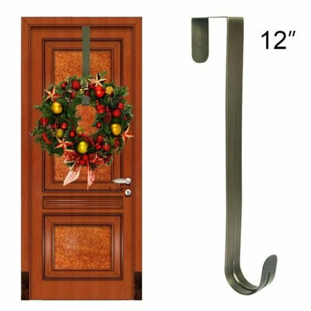 

Brass Heavy-Duty Metal Over Door Hanger Front Door Wreath Hook Home Organizer 12in Brass