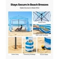 thumbnail image 3 of KFFKFF Beach Cabana, 6 x 6 ft Beach Canopy with Side Wall, UPF 50+ Protection Easy Setup Cabana Tent with Sand Pockets, 3 of 9