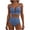 Gray, variant on Minjewel Women's V-Neck Cutout High Waist Bikini Set, Textured and Ruched Swimsuit Two Piece, Sexy Swimwear for Beach Vacation and Summer Activities,Navy,L