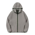 thumbnail image 1 of Sudadera con capucha para hombre, sudadera con capucha de manga larga lisa, forro polar con cremallera, abrigo grueso y cálido, sudaderas para hombre, blusa de poliéster, 1 of 5
