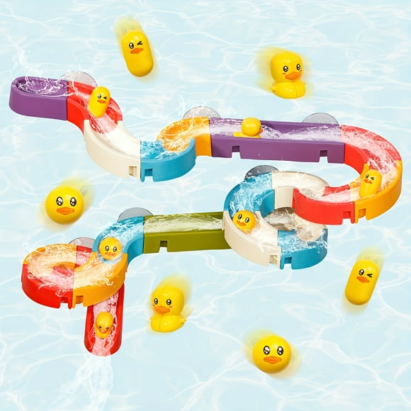 Duck Slide Bath Toys, Wall Track Building Set For Kids Ages 4-8, Fun DIY Kit Birthday