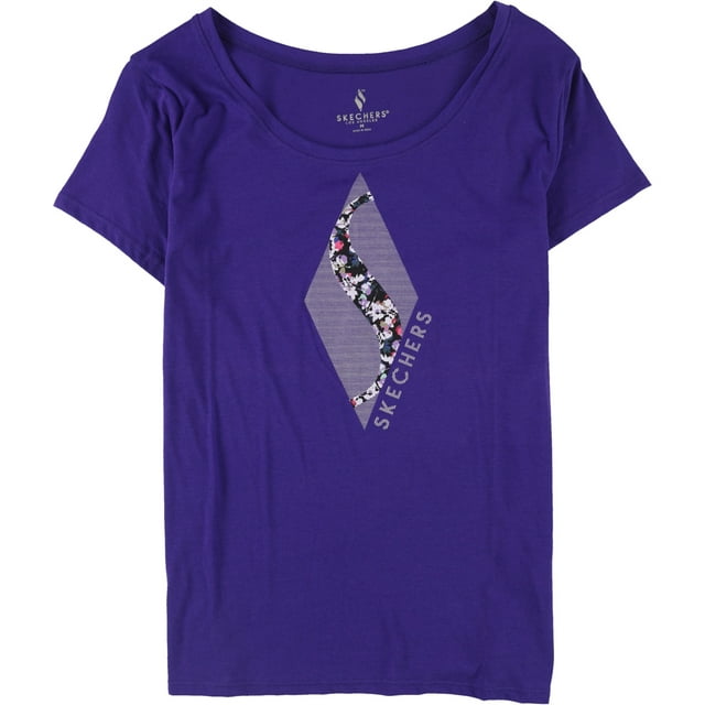 Skechers T-Shirt Graphique de Ballet Holo Diamond pour Femmes, Violet, Moyen