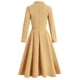 thumbnail image 4 of Moda mujer elegante sexy casual retro solapa manga larga color sólido vestido de longitud media Pompotops  hdfakjf1829, 4 of 8