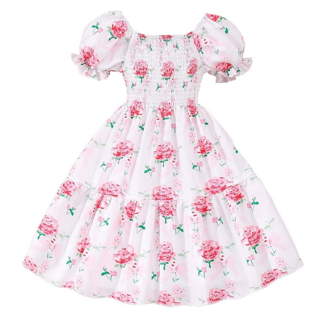 Robes Fille Robe Tutu Filles Robe d'Anniversaire Tout-Petit Robe pour Occasion Spéciale Vêtements d'Été Tout-Petit Filles 5-6 Ans Mode Filles