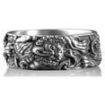 thumbnail image 4 of Chinese Tiger Band Ring for Men, Traditional Ornament Ring in Sterling Silver Ring, Ring for Men, Chinese Tiger Silver Jewelry, Ethnic Ring, 4 of 5