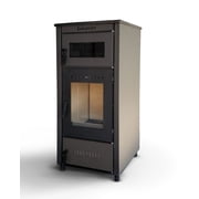 Wood Burning Stove, Superior Cast Iron, Black Modern Indoor Winter Heater, Cooking with Oven, High Efficiency