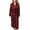 Buffalo Black/Burgundy, variant on Elegant Comfort Women's Spa Plush Fleece Bathrobe with Shawl Collar and Pockets - Soft, Warm, Long Robe for Women, Small, Black/Gray