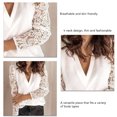 thumbnail image 4 of Camisa de manga larga para mujer,Camisa de manga larga Tops Cuello en forma de V Blusa de manga larga Blusa de manga larga Top Acabado de lujo, 4 of 5