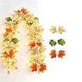 thumbnail image 3 of 69in Lighted Artificial Maple Leaf Garland, Fall Hanging, Flexible Fake Autumn Leaves Mantel Stair Railing Halloween Decor,Indoor Outdoor Fireplace Door Window Thanksgiving Farmhouse Harvest Supplies, 3 of 8