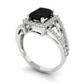 thumbnail image 2 of Clara Pucci 14K White Gold Solid Gold Onyx Halo Anniversary Ring for Women - 1.935 cttw Emerald Cut, 2 of 8