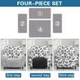 thumbnail image 5 of SCRAWLGOD Leopard Print White Gray Recliner Chair Covers Recliner Stretch Sofa Slipcover 4-Pieces Sofa Cover Furniture Protector Couch Soft with Elastic Bottom Reclining Cover for Pets, 5 of 7