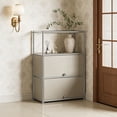 thumbnail image 4 of Innovaze 4-Tier Metal Accent Storage Cabinet with Adjustable Shelf, Metal Organizer for Home, Apartment & Office, Beige Gray, 4 of 7