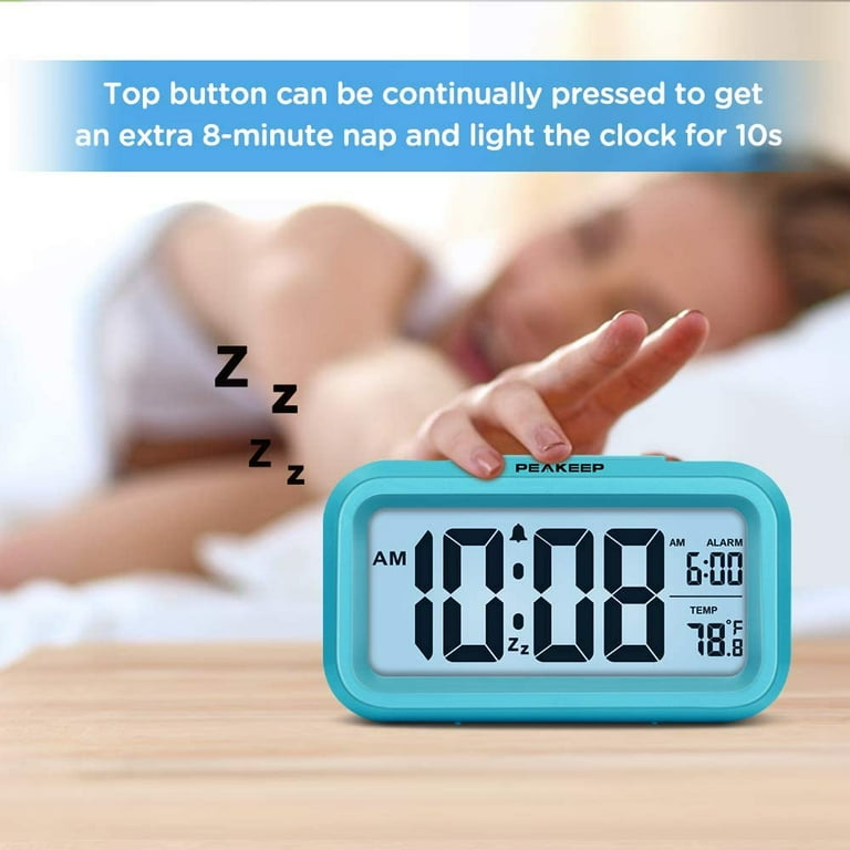 PEAKEEP Smart Night Light Digital Alarm Clock with Indoor