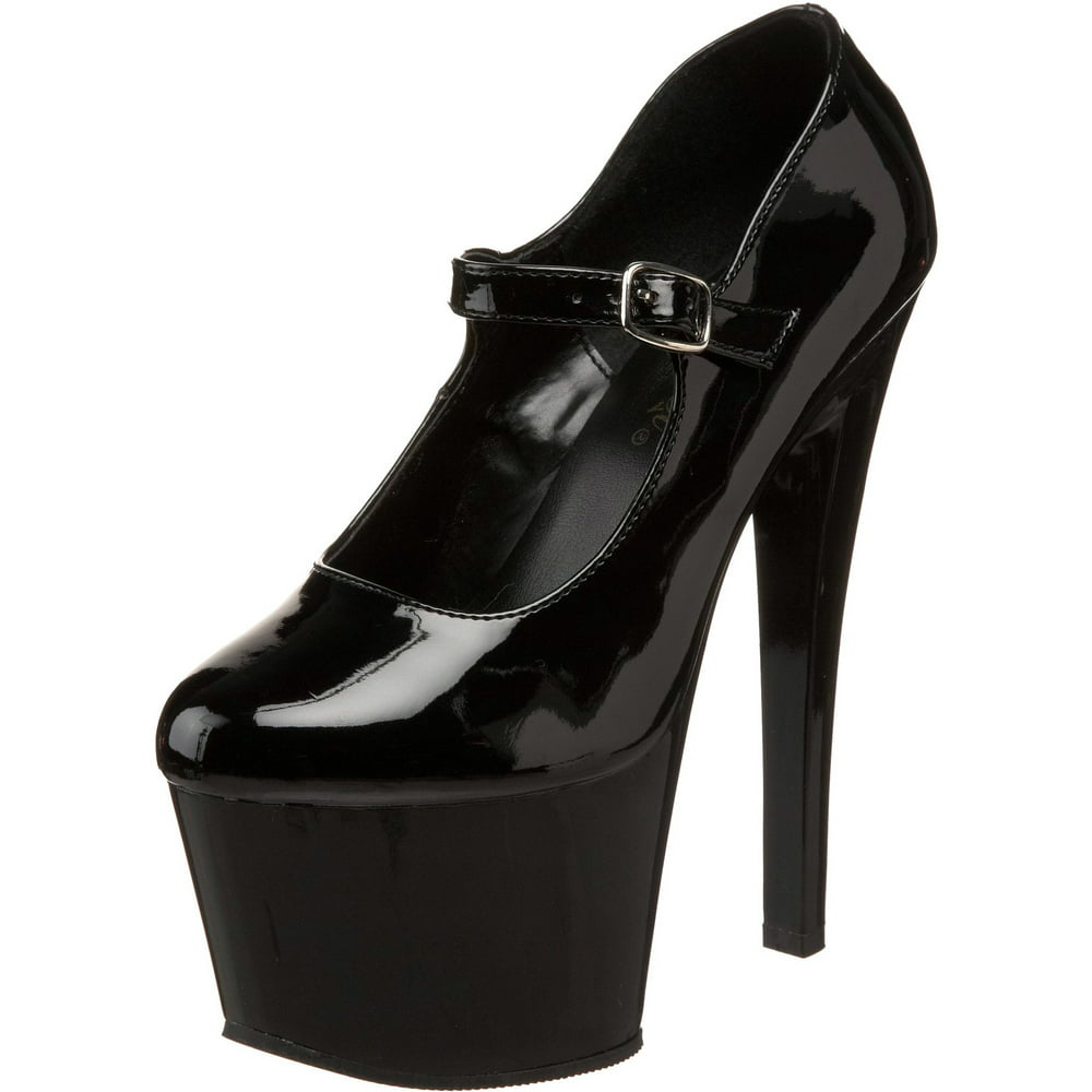 Pleaser - 7 Inch Sexy High Heel Mary Jane Shoe Black Platform Shoes ...