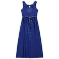 thumbnail image 4 of Eandarui Junior Girls V Neck Bowknot Hollow Back Bridesmaid Pageant Prom Wedding Long Maxi Dress Royal Blue 14, 4 of 5