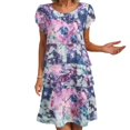 thumbnail image 1 of WILLBEST Vestidos Casuales para Mujer Cortos Cuello Redondo Colección de Impresión 3D Vestido de Pastel de Primavera/Verano Vestido Midi con Volantes En Capas Mediana​​, 1 of 3