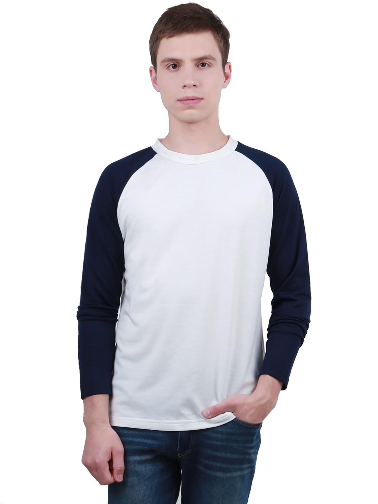 Download Unique Bargains Men's Long Raglan Sleeve Color Block ...