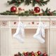 thumbnail image 1 of Adorno navideño colgante para árbol con forma de calcetines de terciopelo anudados, con detalle de cuerda, Rkxzt, 1 of 9