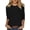 Black, variant on Beopjesk Womens 3/4 Sleeve T-Shirts Round Neck Summer Tunic Tops Loose Fit Shirts Solid Basic Tops