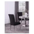 thumbnail image 3 of Modern Velvet Upholstered Dining Chair Set of 6, Tufted Back Kitchen Side Chair with Chrome Legs, Black, 3 of 4
