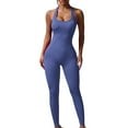 thumbnail image 2 of Gamivast Workout Jumpsuit for Women Halter Neck Ribbed Tummy Control Sleeveless one Piece Stretchy Butt Lifting Gym Workout Active Wear Outdoor Pants, 2 of 6