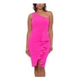 thumbnail image 3 of Betsy & Adam Women's One Shoulder Ruffled Dress Pink Size 6, 3 of 3