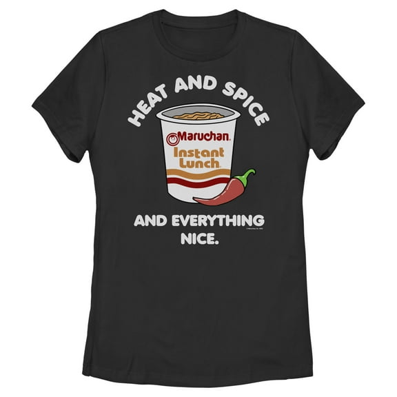Women's Maruchan Heat and Spice and Everything Nice  Graphic Tee Black 2X Large